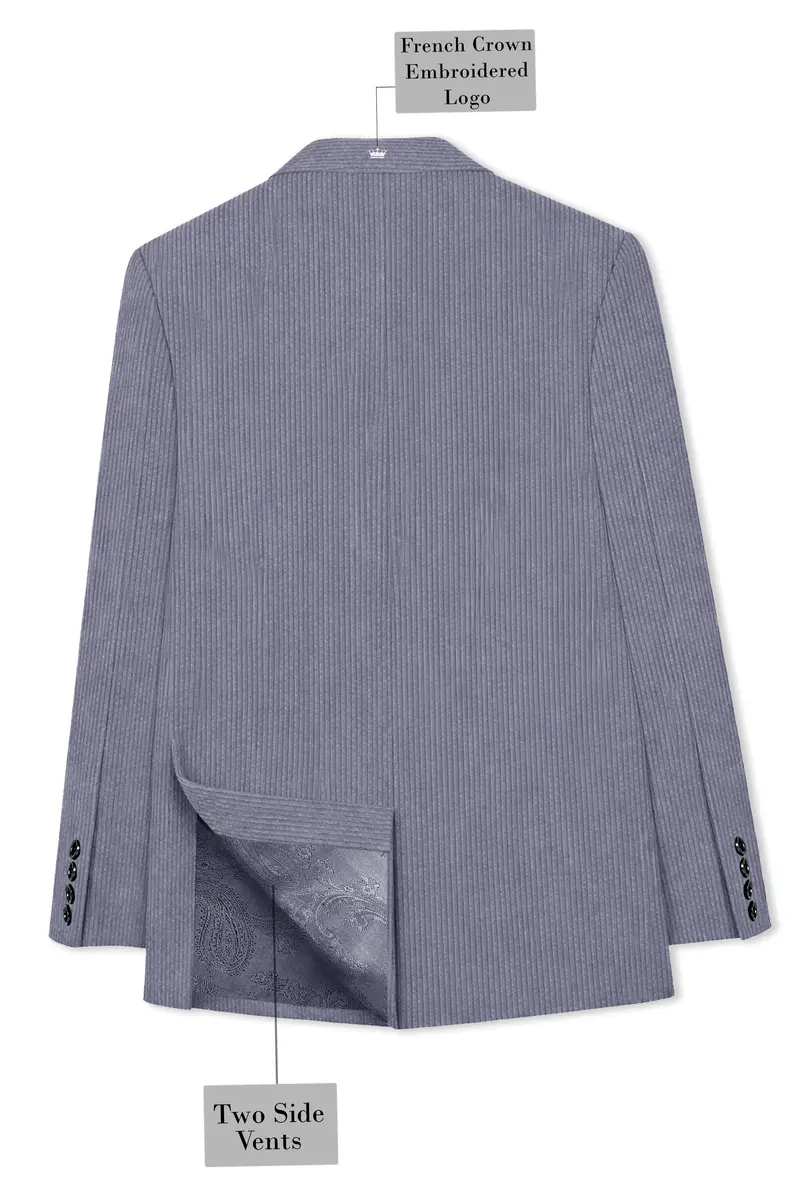 Ribvoro-Topaz Gray Corduroy Premium Single Breasted Sports Blazer 9