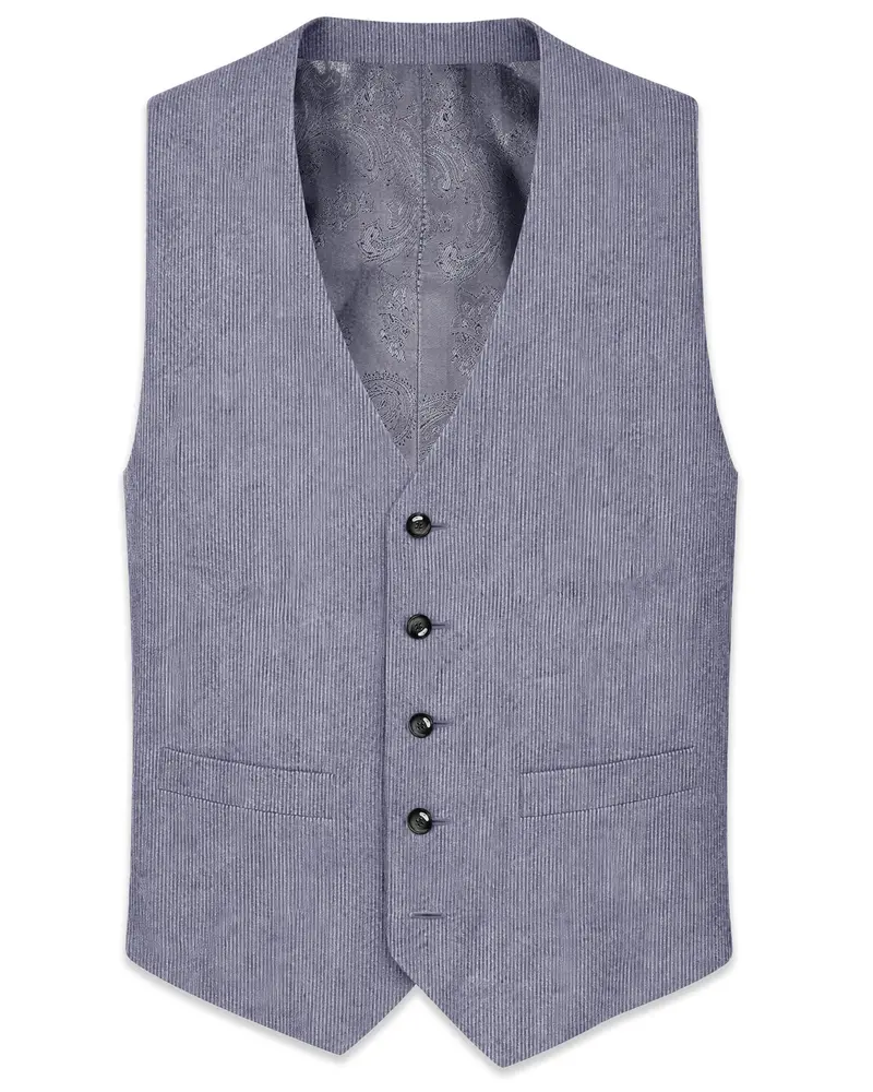 Ribvoro-Topaz Gray Corduroy Premium Waistcoat 1