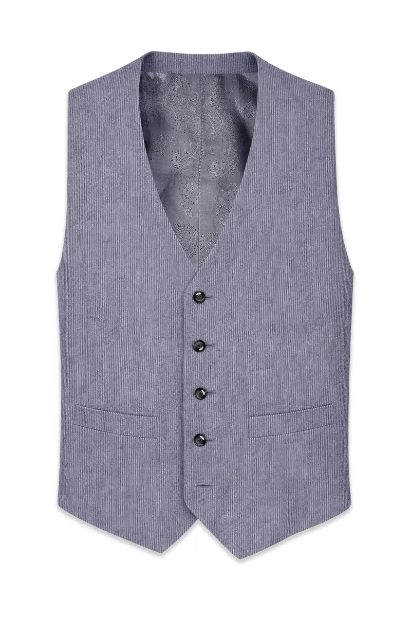 Ribvoro-Topaz Gray Corduroy Premium Waistcoat 2
