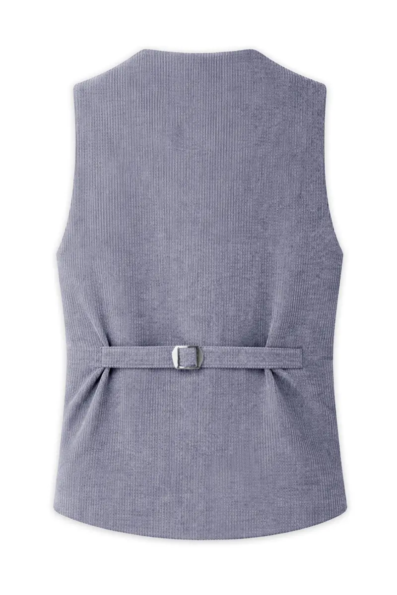Ribvoro-Topaz Gray Corduroy Premium Waistcoat 4