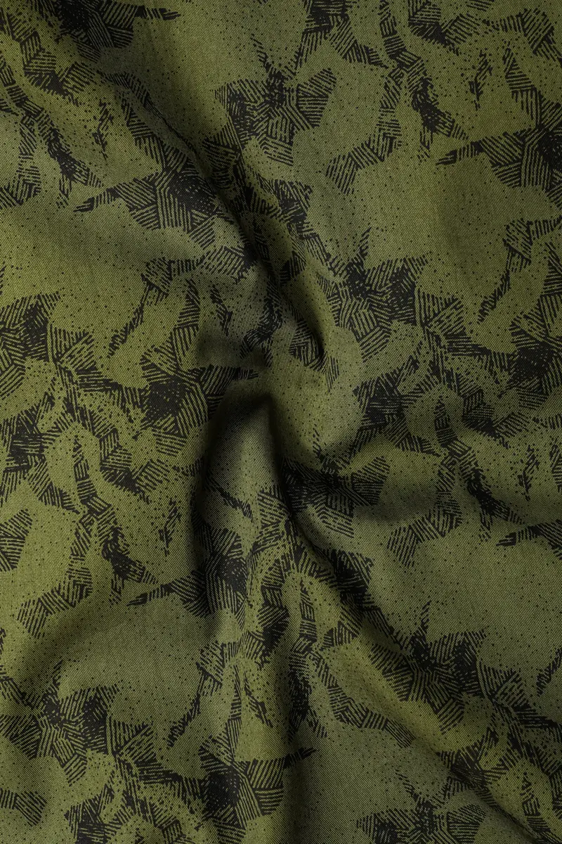 Rifle Green Printed Subtle Sheen Super Soft Premium Cotton Shirt 3