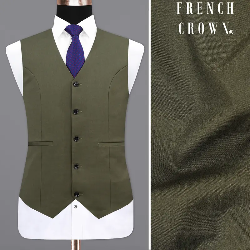Rifle Green Solid  Waistcoat 1