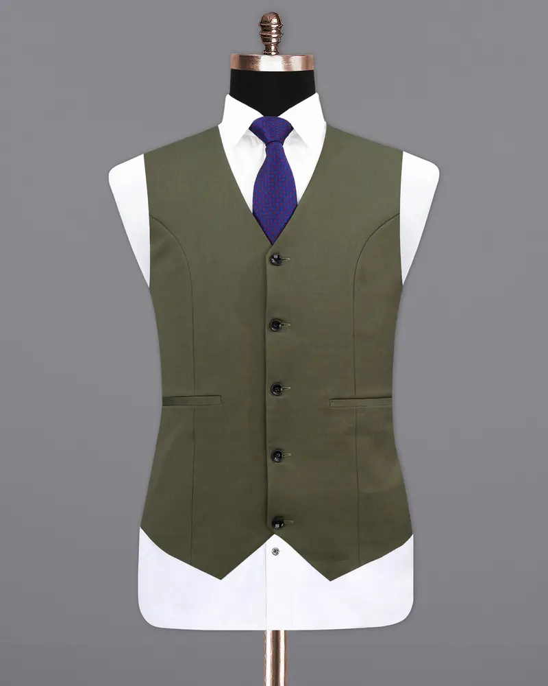 Rifle Green Solid Waistcoat 2