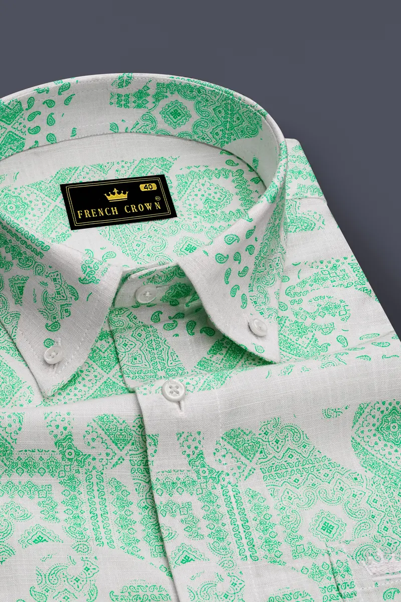 Riptide Quirky Designed Luxurious Linen Shirt 2