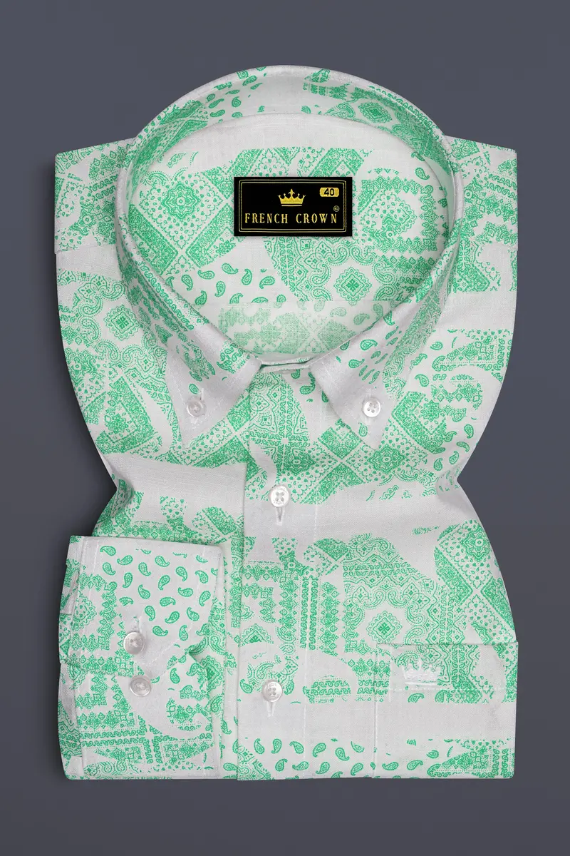 Riptide Quirky Designed Luxurious Linen Shirt 4