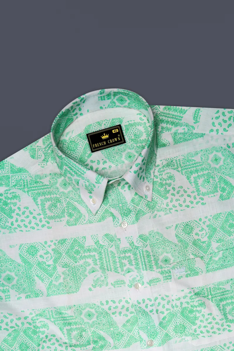Riptide Quirky Designed Luxurious Linen Shirt 5