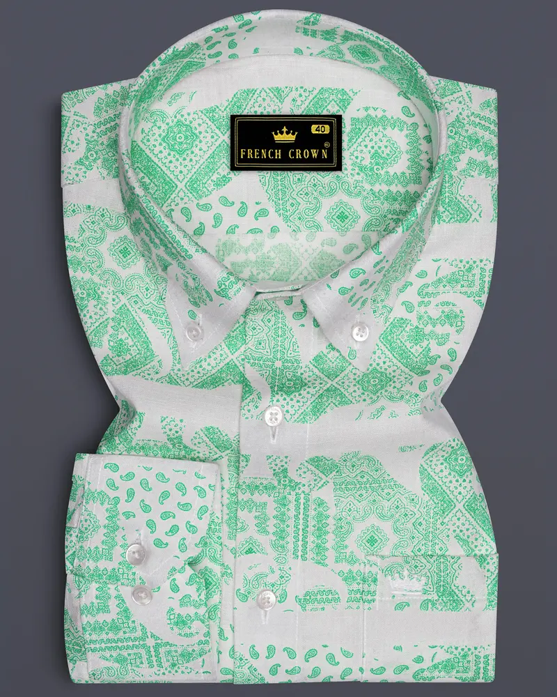 Riptide Quirky Designed Luxurious Linen Shirt 6