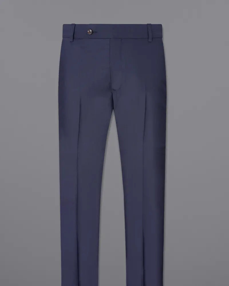 River Bed Blue Textured Pant 4