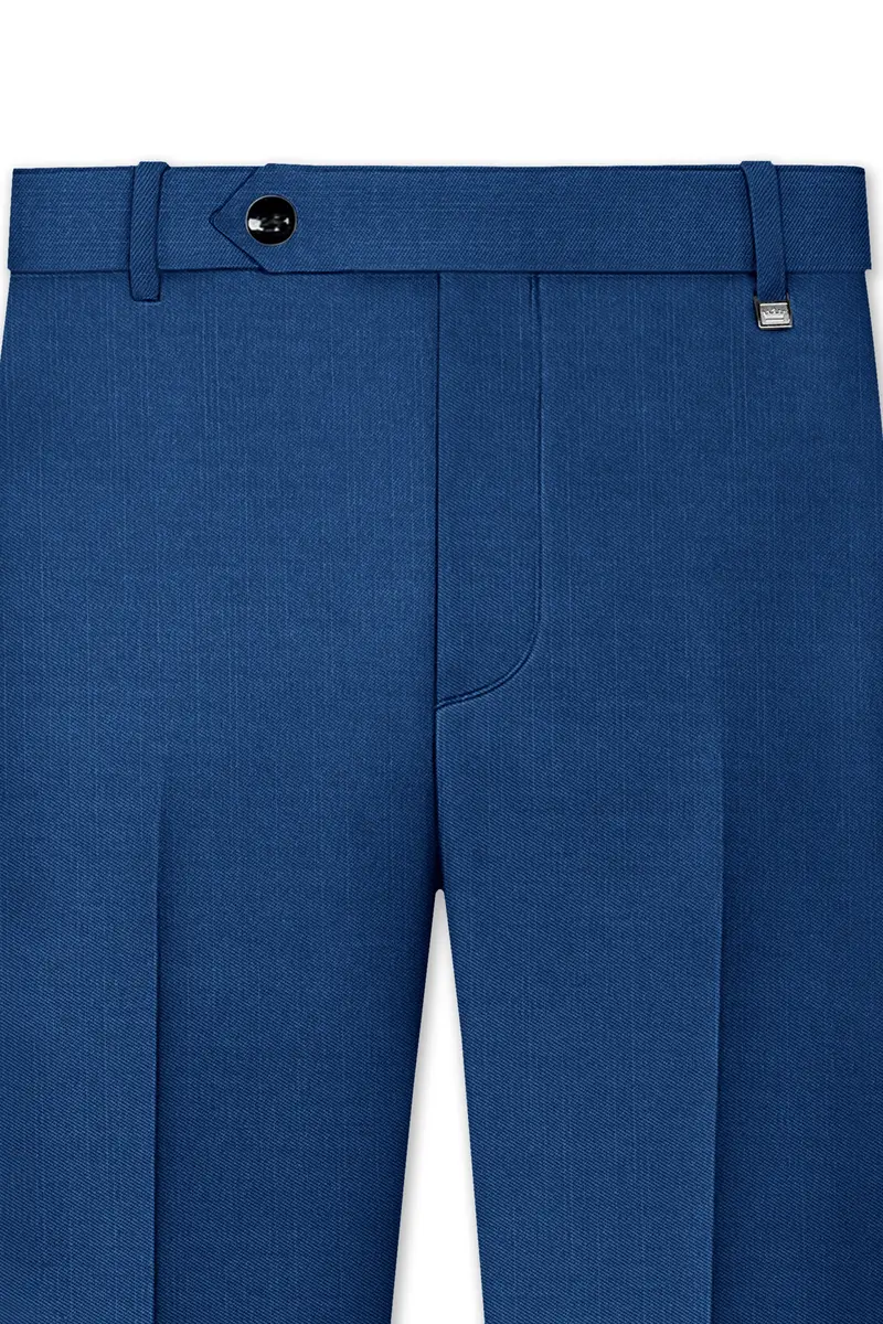 River Bed Blue Textured Pant 4