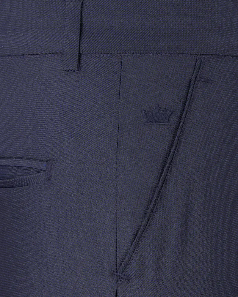 River Bed Blue Textured Pant 5