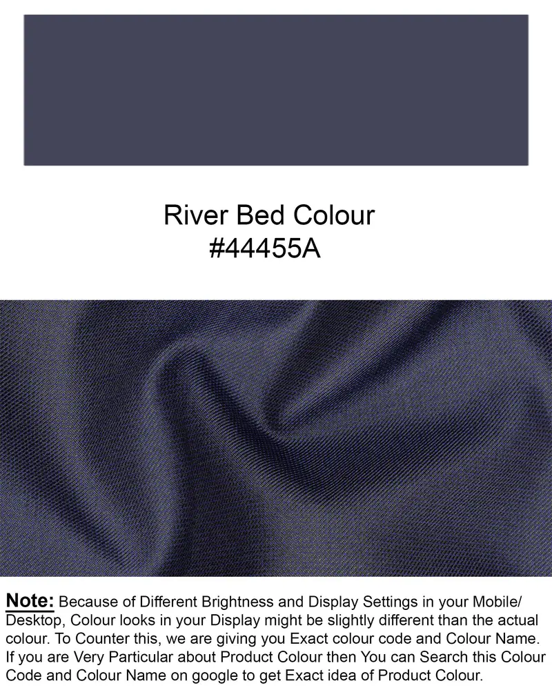 River Bed Blue Textured Pant 6