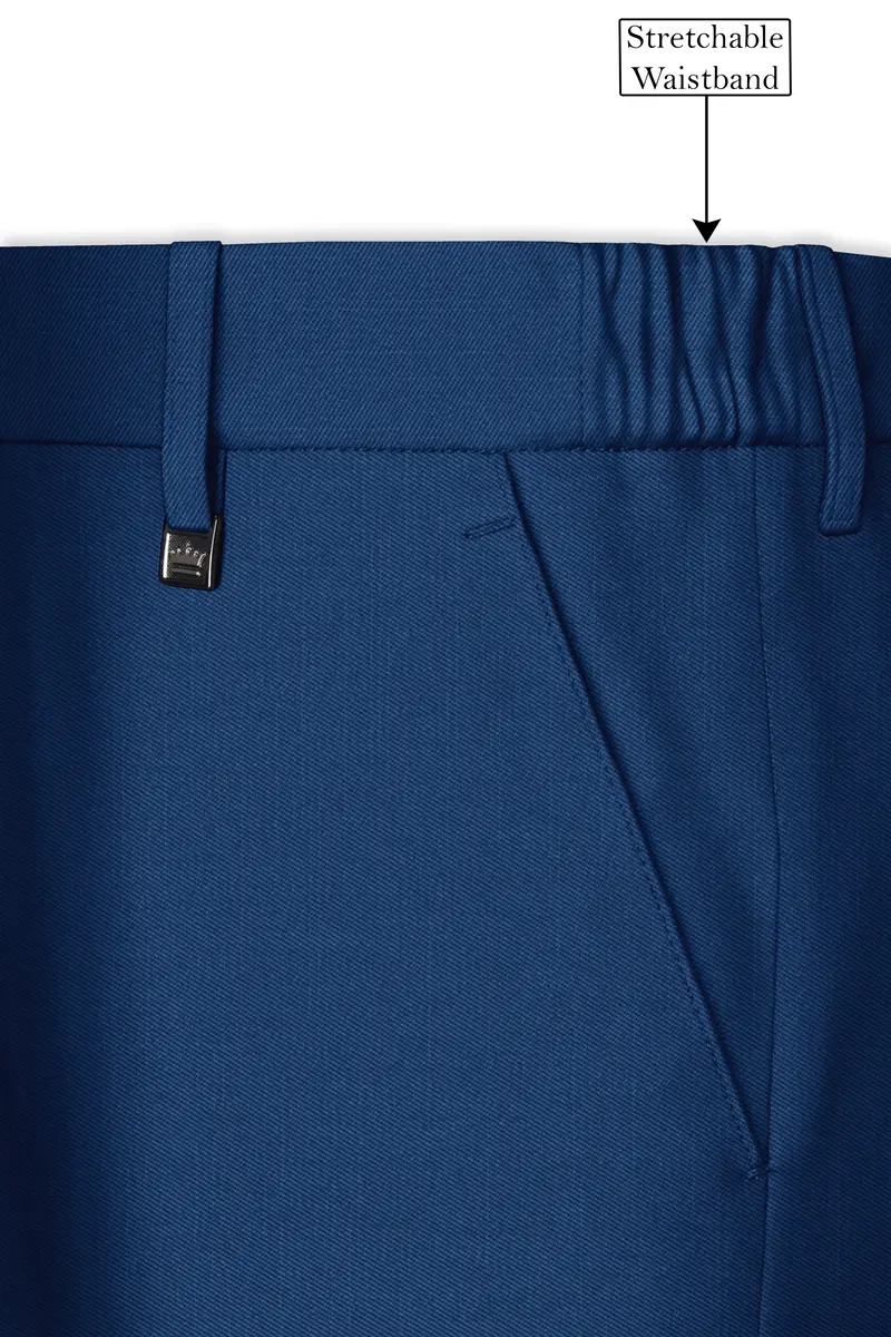 River Bed Blue Textured Pant 6