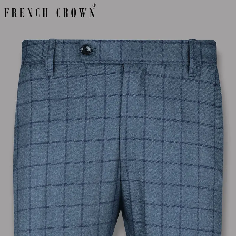 River Bed Blue Windowpane Sport Pant 1