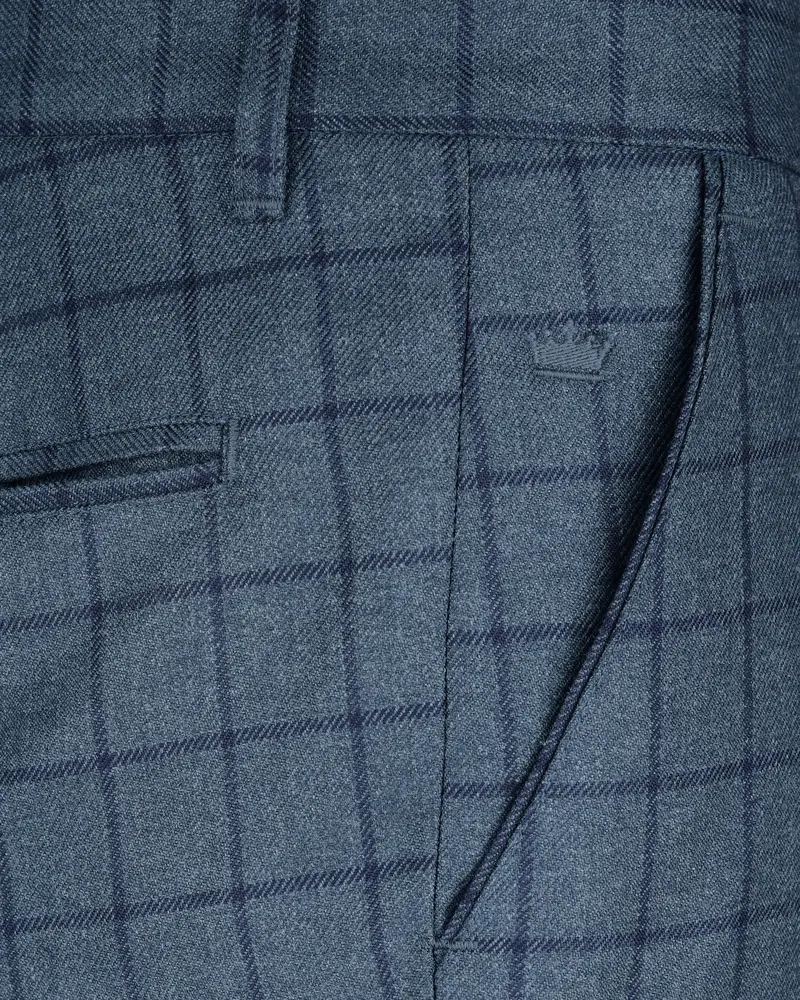 River Bed Blue Windowpane Sport Pant 5