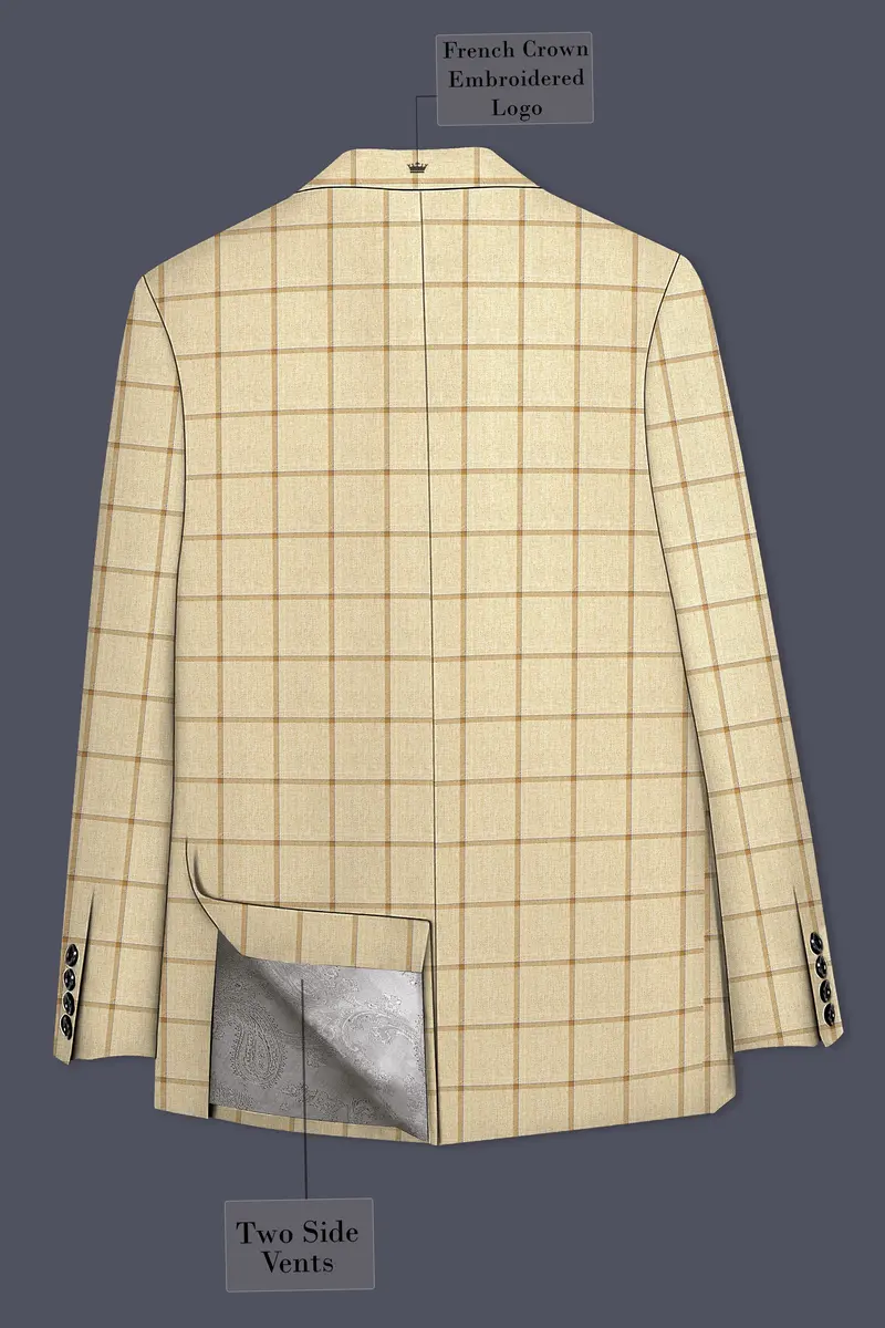 Rodeo Dust Brown Windowpane Double Breasted Blazer 8