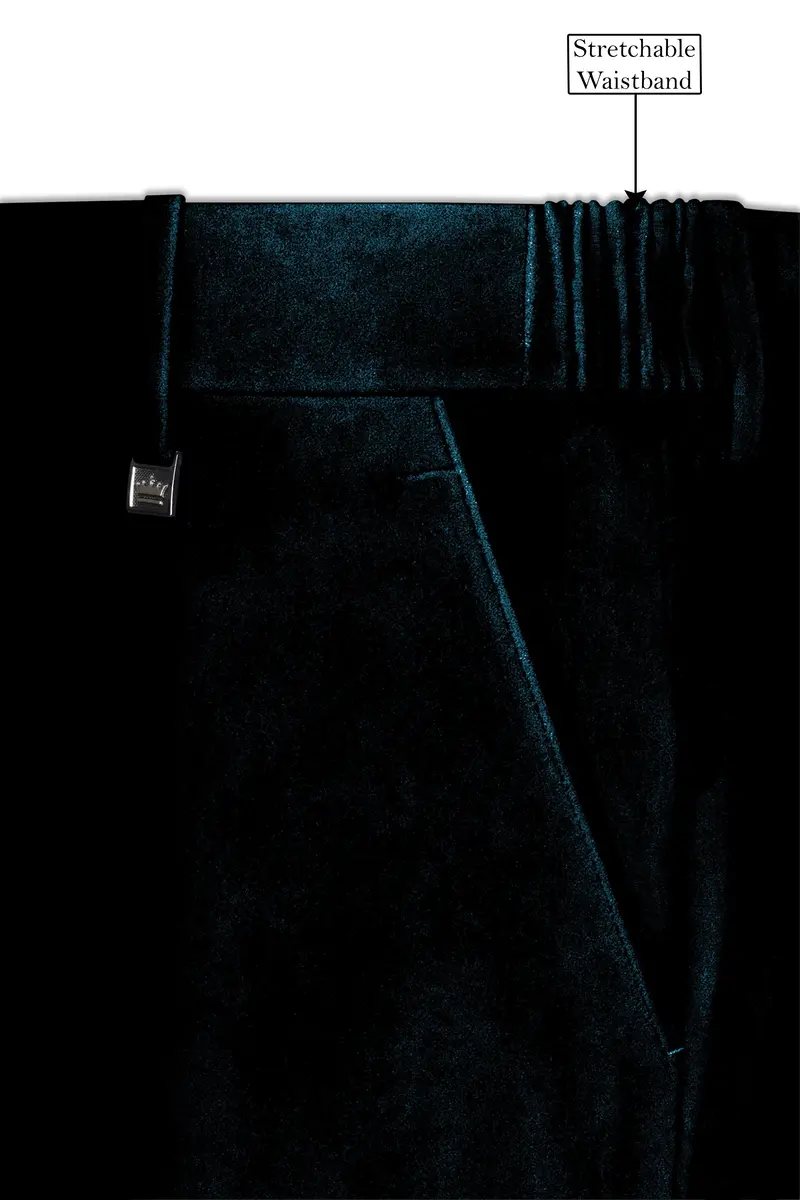 Rogue-Jaguar Blue Velvet Peak Lapel Tuxedo Suit 15