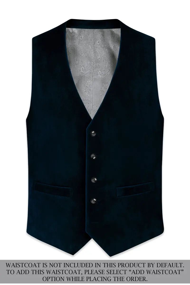 Rogue-Jaguar Blue Velvet Peak Lapel Tuxedo Suit 16