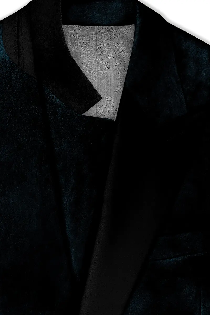 Rogue-Jaguar Blue Velvet Peak Lapel Tuxedo Suit 5