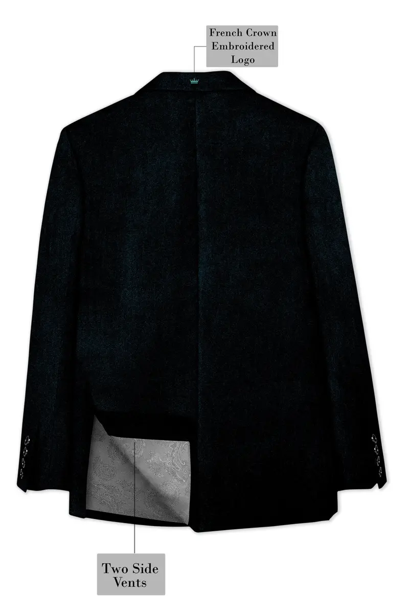 Rogue-Jaguar Blue Velvet Peak Lapel Tuxedo Suit 9