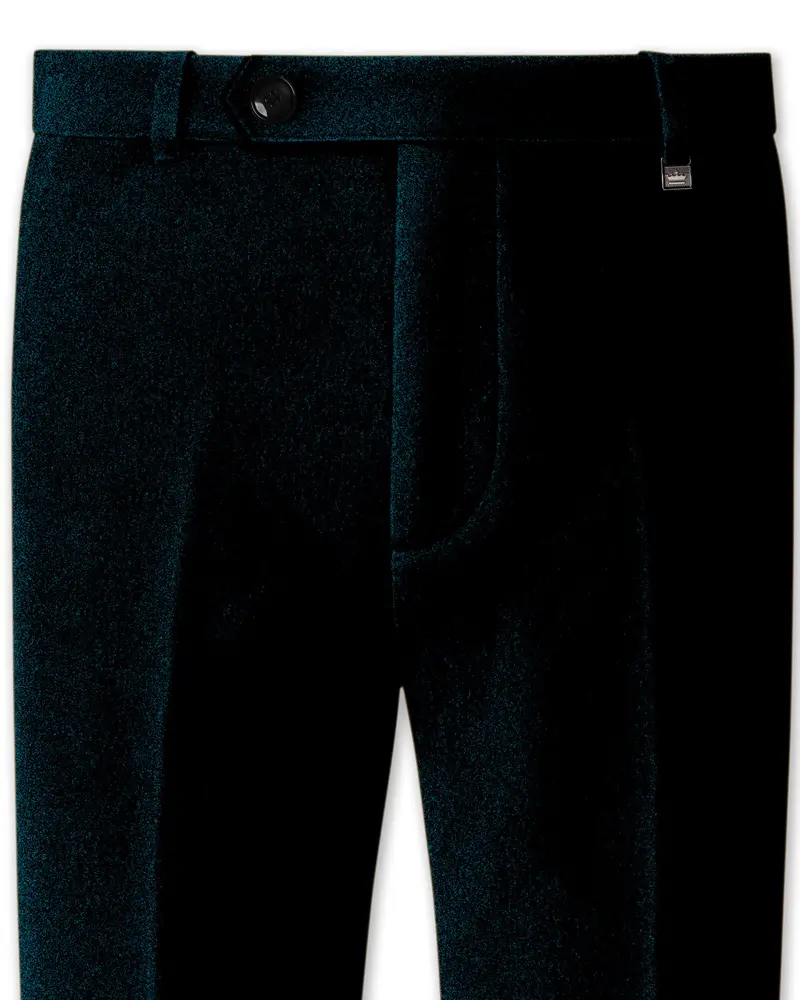 Rogue-Jaguar Blue Velvet Stretchable Waistband Pant 1