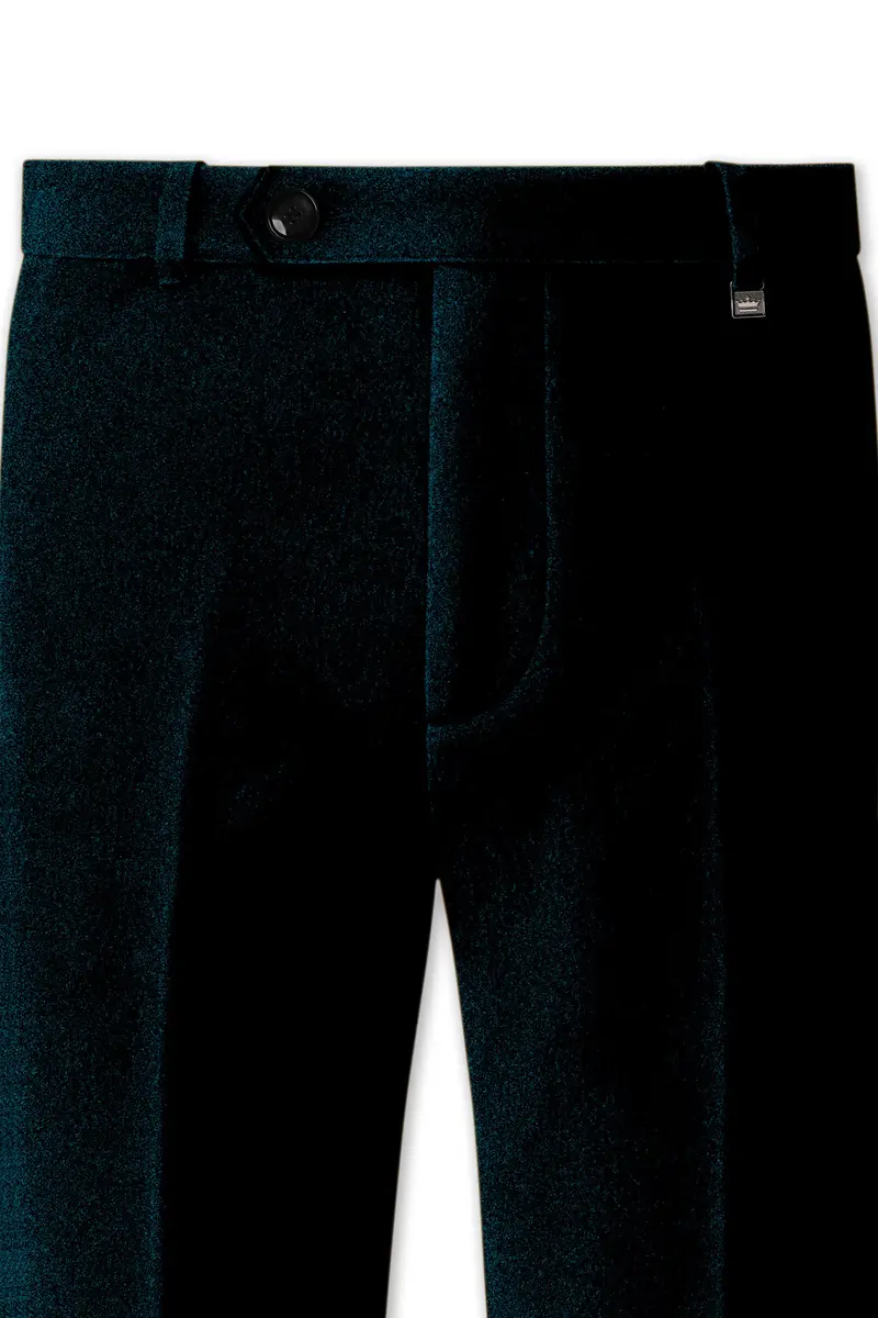 Rogue-Jaguar Blue Velvet Stretchable Waistband Pant 4