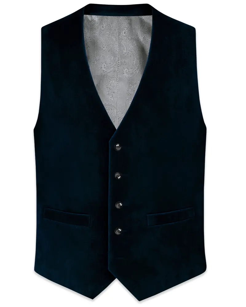 Rogue-Jaguar Blue Velvet Waistcoat 1