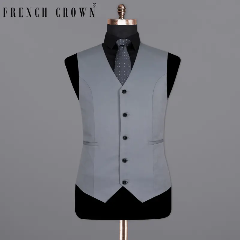 Rolling Stone Grey Wool Rich Waistcoat 1