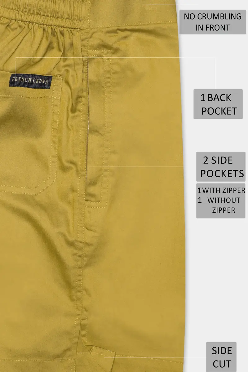 Ronchi Yellow Subtle Sheen Super Soft Premium Cotton Shorts 6