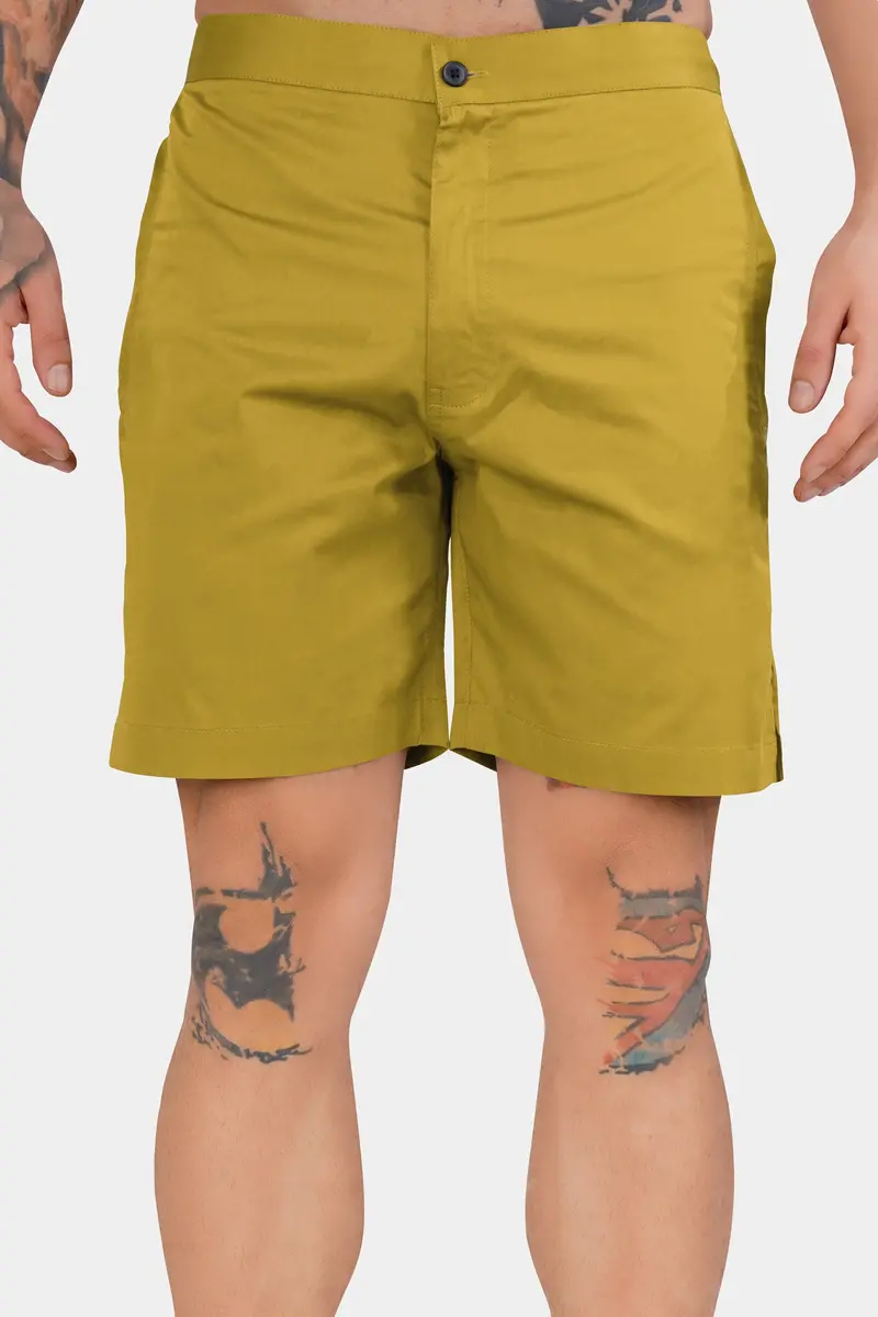Ronchi Yellow Subtle Sheen Super Soft Premium Cotton Shorts 7