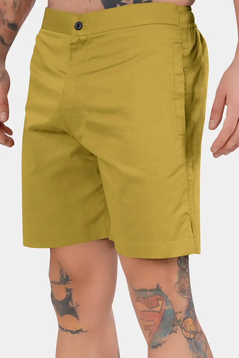 Ronchi Yellow Subtle Sheen Super Soft Premium Cotton Shorts 9