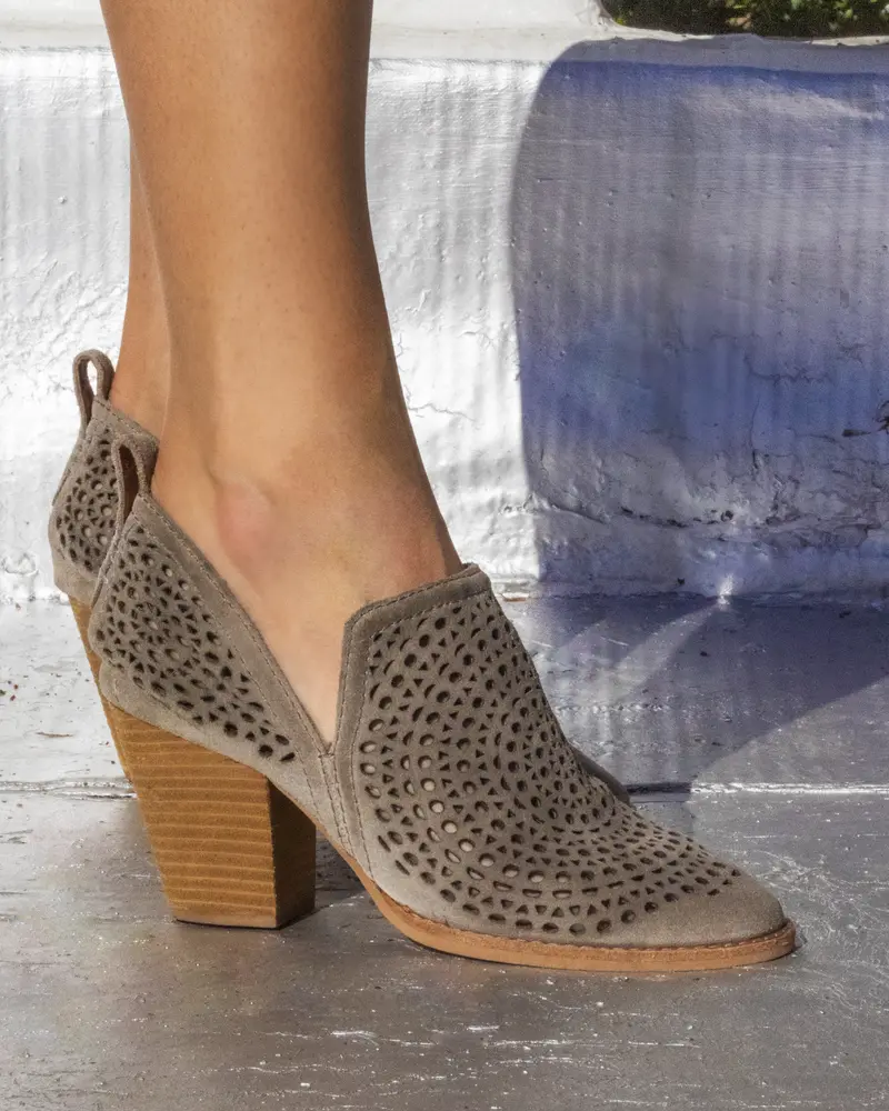 Rosalee Cut Taupe Suede 1