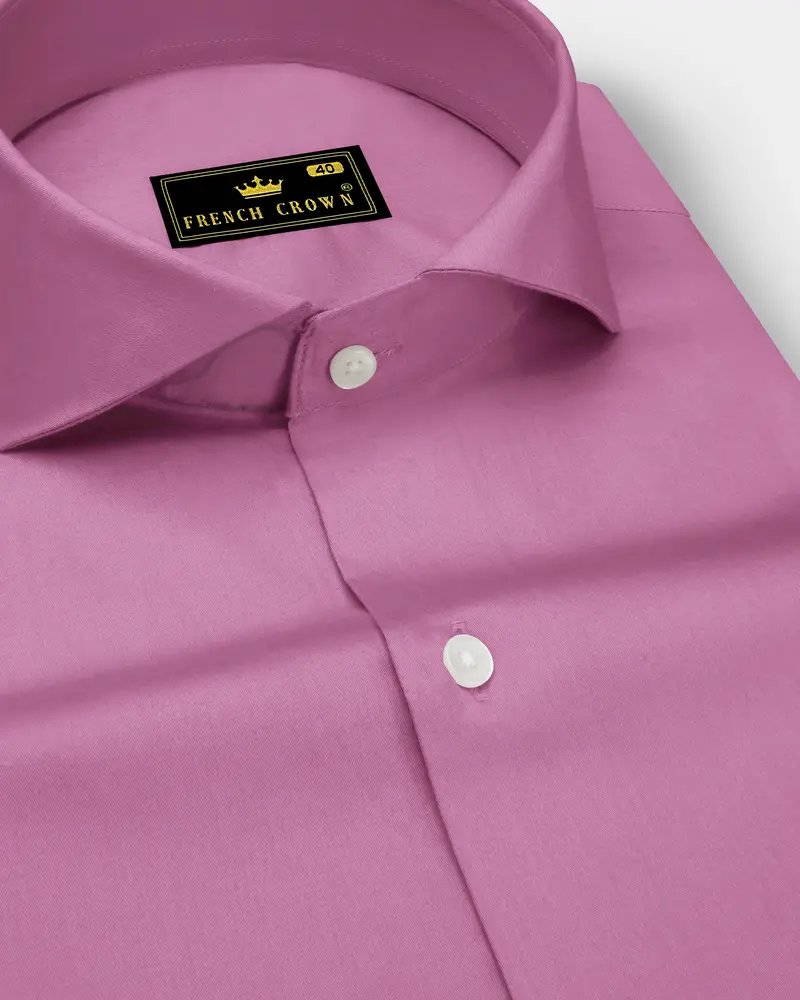 Rosavelle-Tapestry Pink Subtle Sheen Super Soft Premium Cotton Cut Away Collar Dress Shirt 1