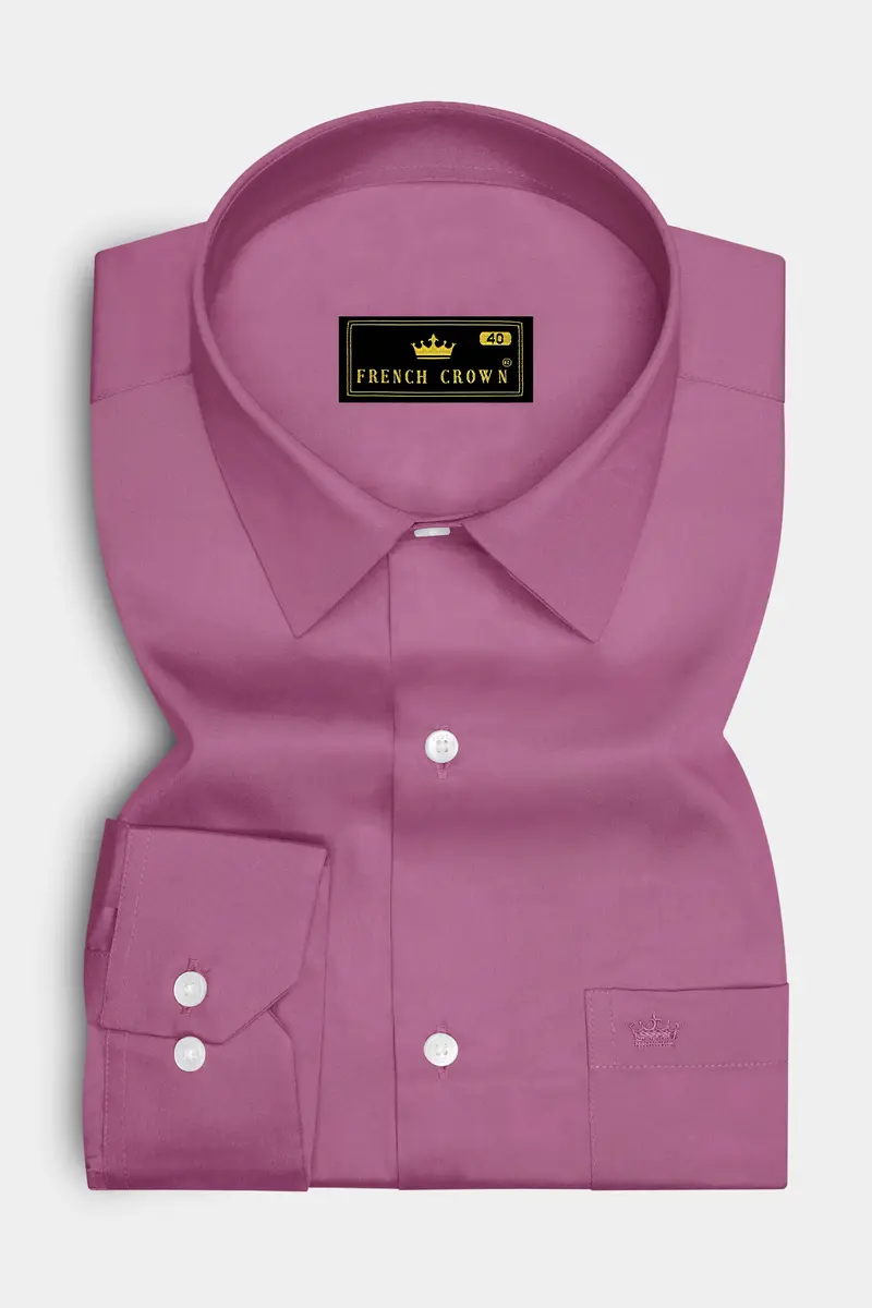 Rosavelle-Tapestry Pink Subtle Sheen Super Soft Premium Cotton Dress Shirt 4