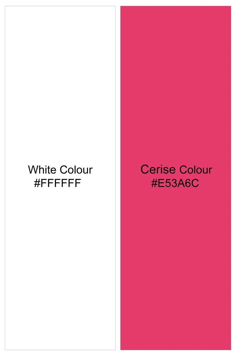 Rosavio-Bright White And Cerise Pink Striped Super Soft Premium Cotton Casual Shirt 9