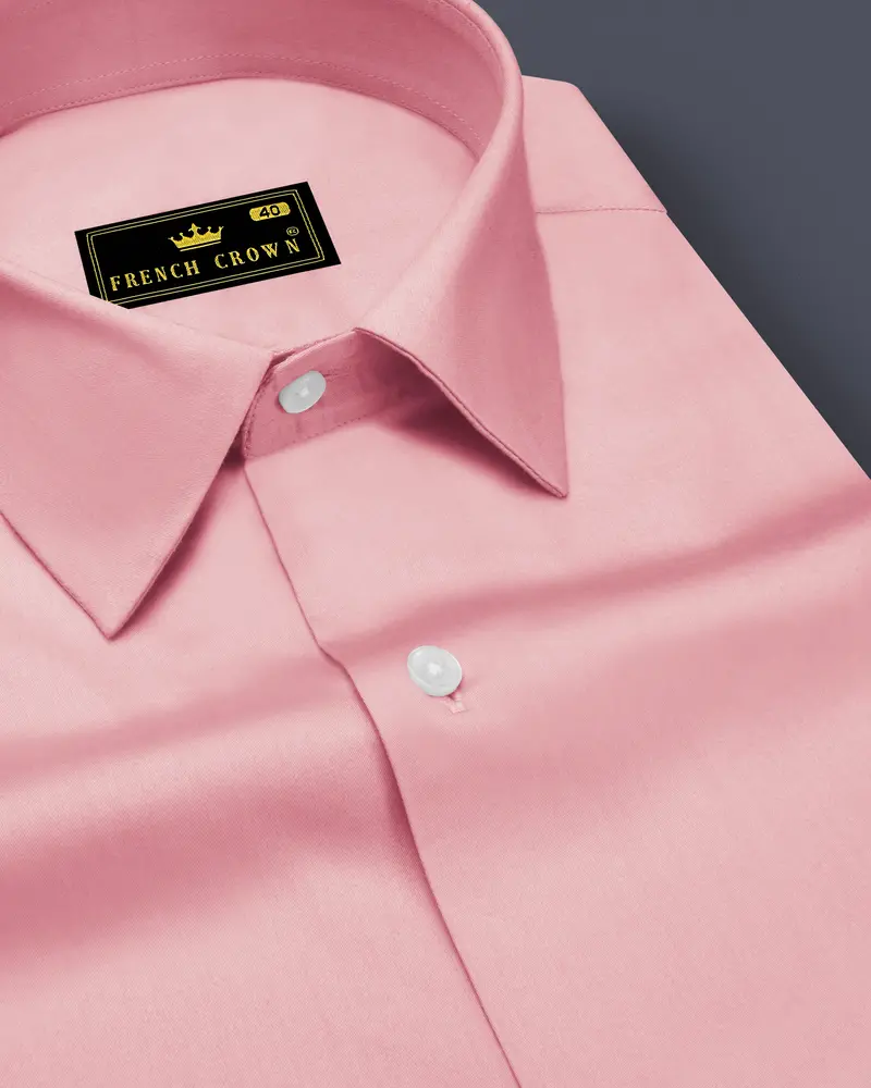 Rosavon-Blossom Pink Subtle Sheen Super Soft Premium Cotton Dress Shirt 1
