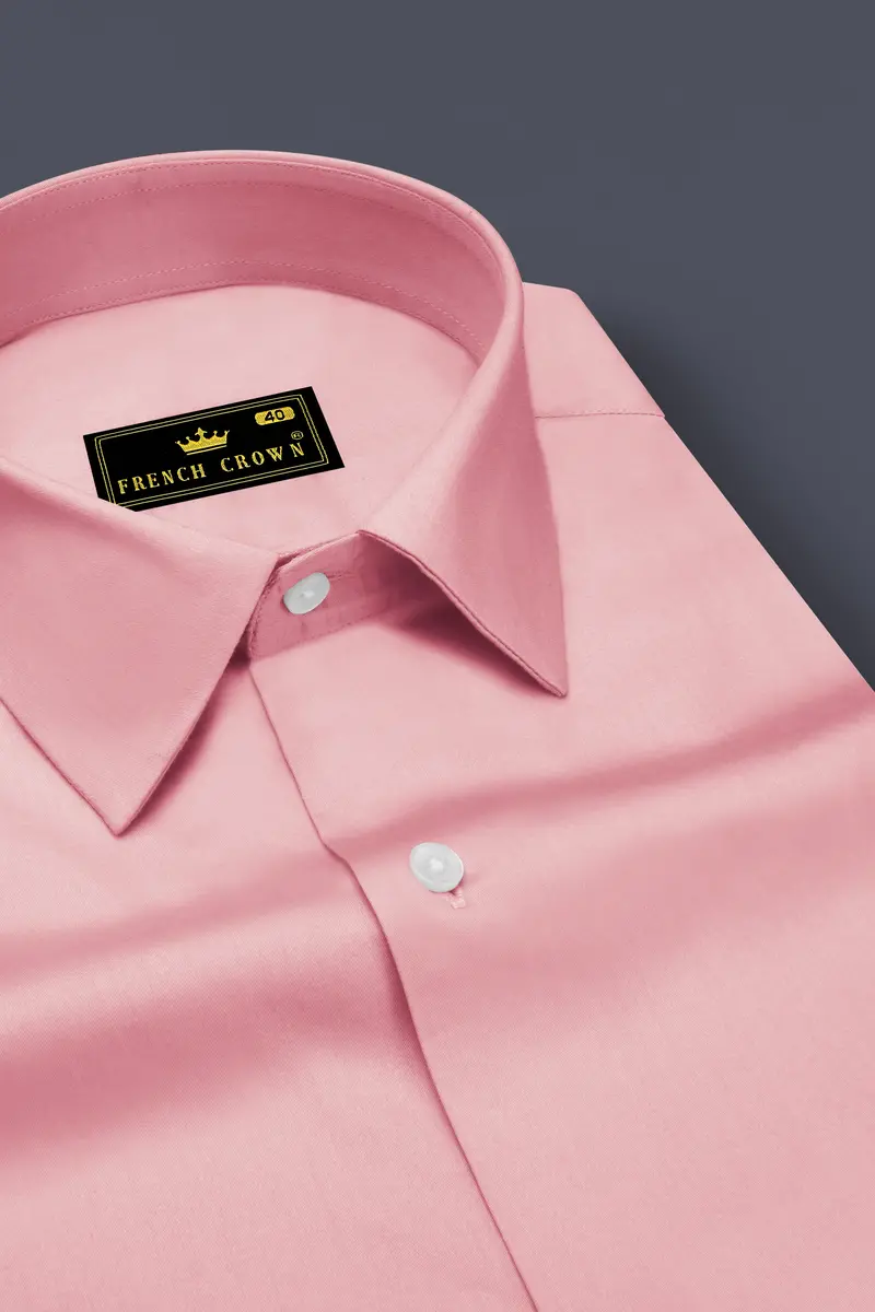 Rosavon-Blossom Pink Subtle Sheen Super Soft Premium Cotton Dress Shirt 2