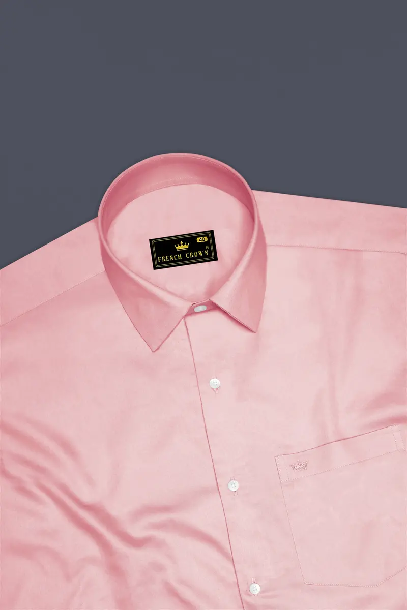 Rosavon-Blossom Pink Subtle Sheen Super Soft Premium Cotton Dress Shirt 5