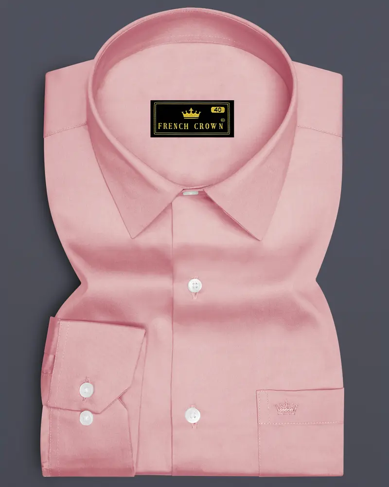 Rosavon-Blossom Pink Subtle Sheen Super Soft Premium Cotton Dress Shirt 6