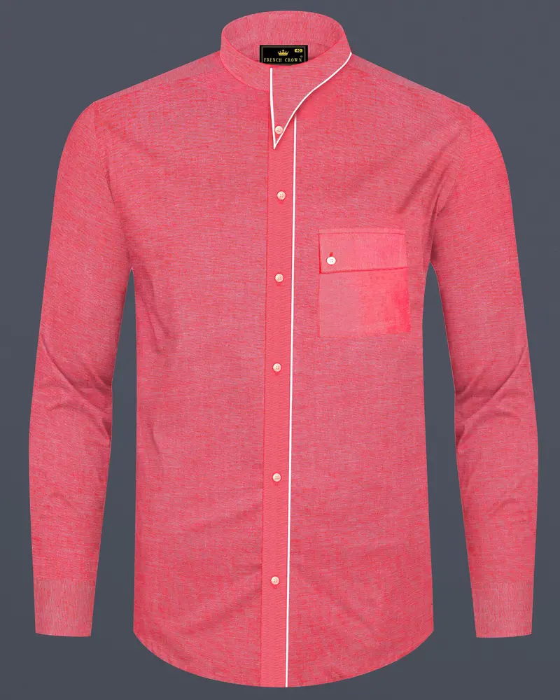 Rosavon-Mandy Pink Textured Oxford Premium Cotton Casual Designer Shirt 1