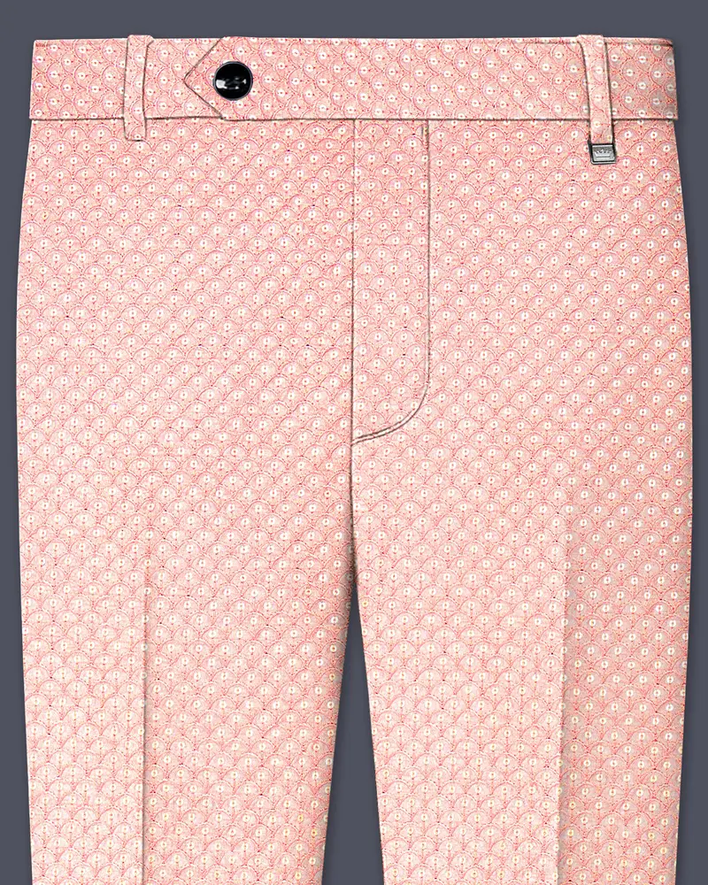 Rosavon-Mandys Pink Cotton Thread Heavy Embroidered Stretchable Waistband Pant 1