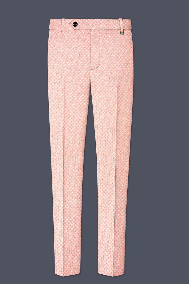 Rosavon-Mandys Pink Cotton Thread Heavy Embroidered Stretchable Waistband Pant 2