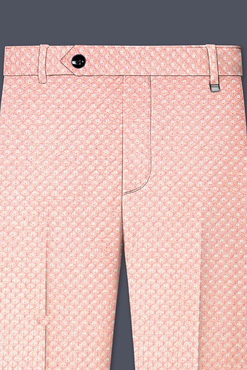 Rosavon-Mandys Pink Cotton Thread Heavy Embroidered Stretchable Waistband Pant 4