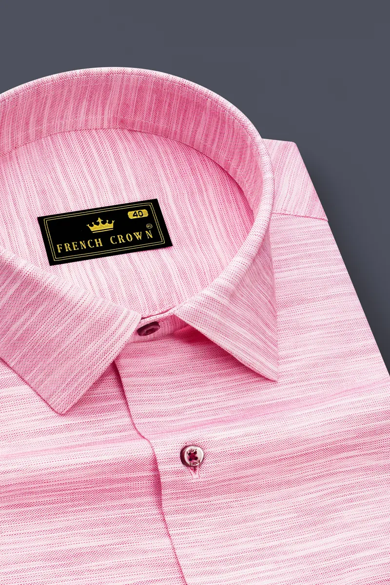 Rosavon-Oyster Pink Textured Chambray Premium Cotton Dress Shirt 2