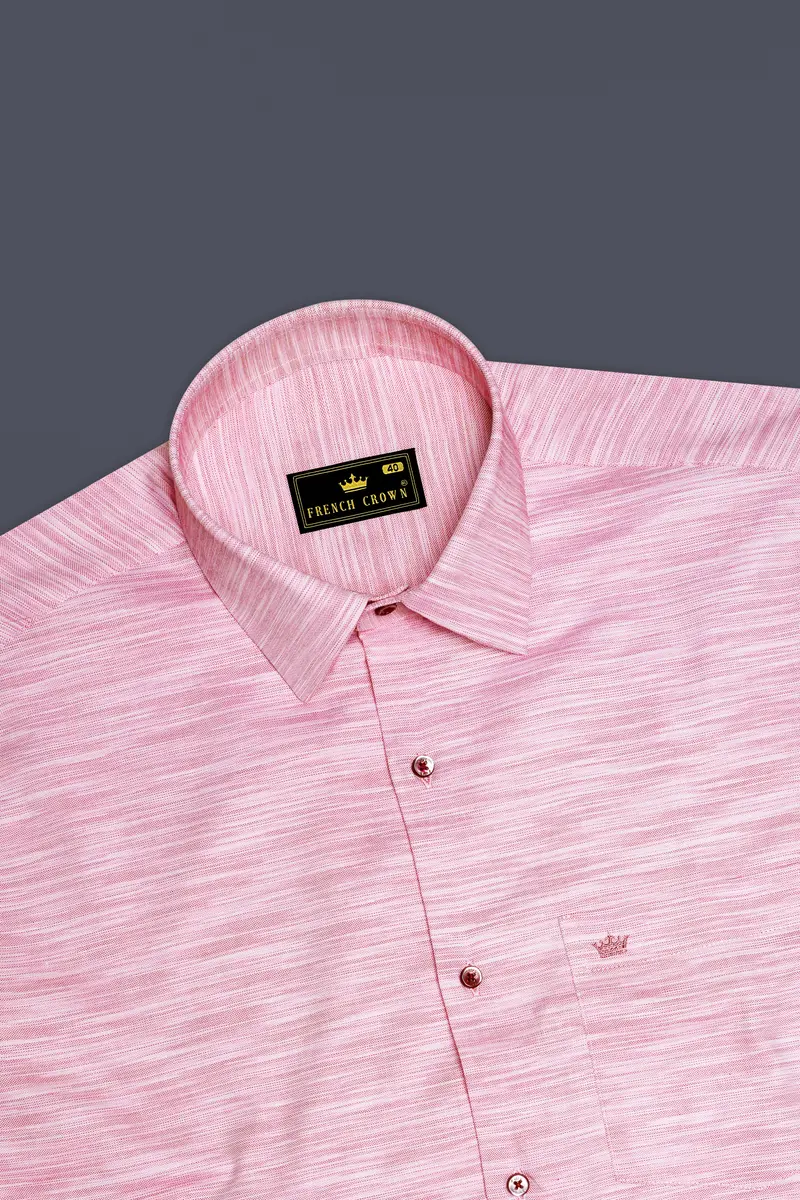 Rosavon-Oyster Pink Textured Chambray Premium Cotton Dress Shirt 5