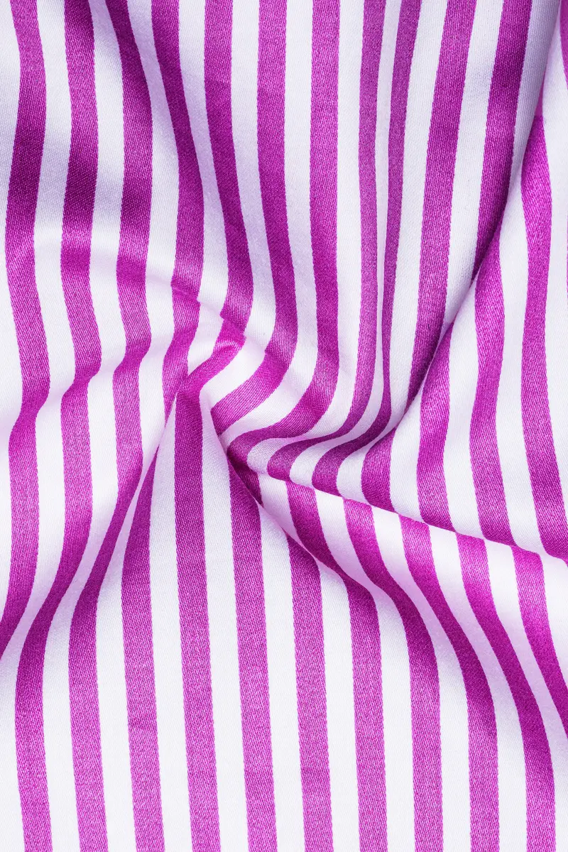 Rosavon-Purplish Pink And Bright White Candy Striped Super Soft Premium Cotton Dress Shirt 3