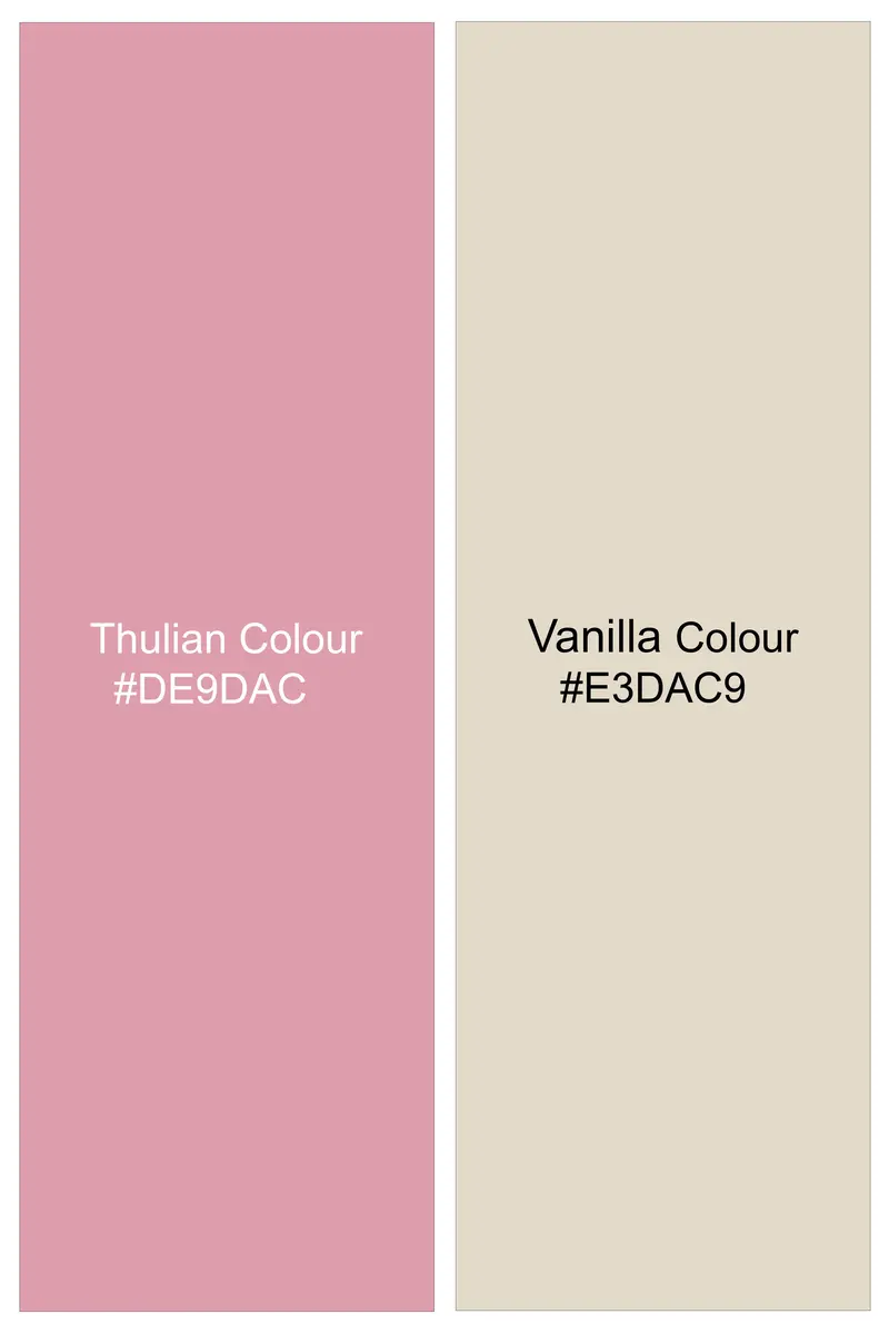 Rosavon-Thulian Pink And Vanilla Cream Plaid Heavyweight Premium Flannel Cotton Casual Shirt 7