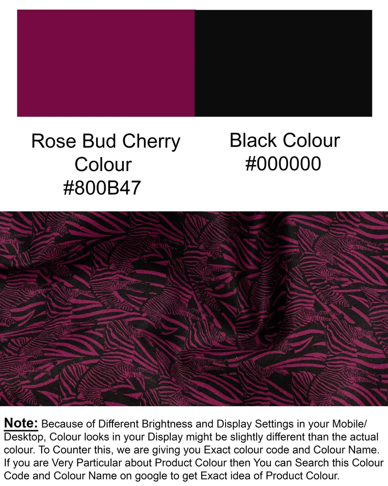 Rose Bud Cherry & Black Zebra Print Super Soft Premium Satin Shirt 8