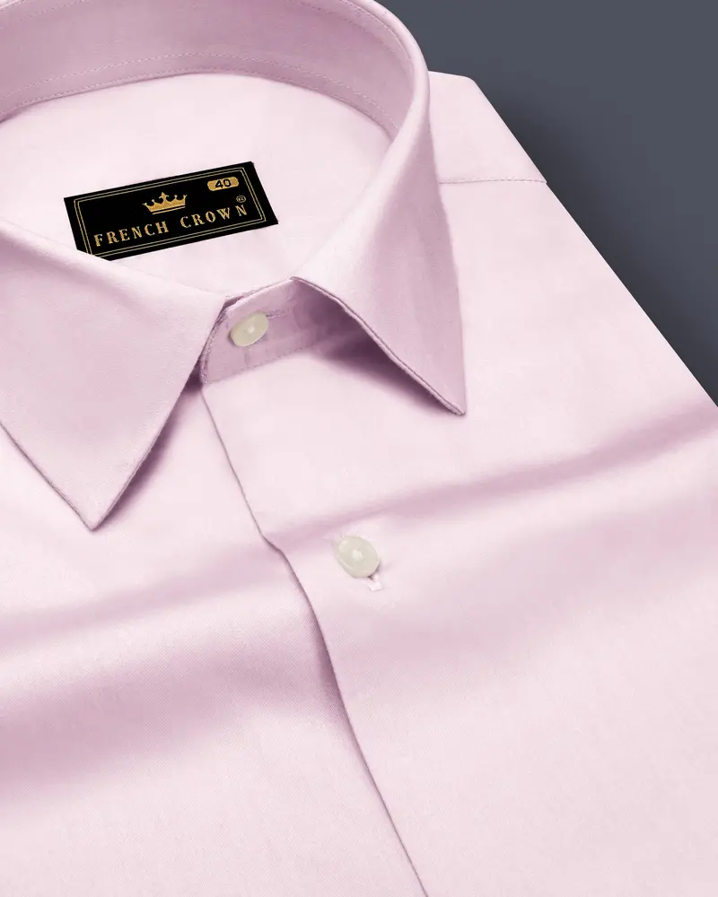 Rose Luxe-Thistle Pink Solid Subtle Sheen Super Soft Premium Cotton Dress Shirt 1