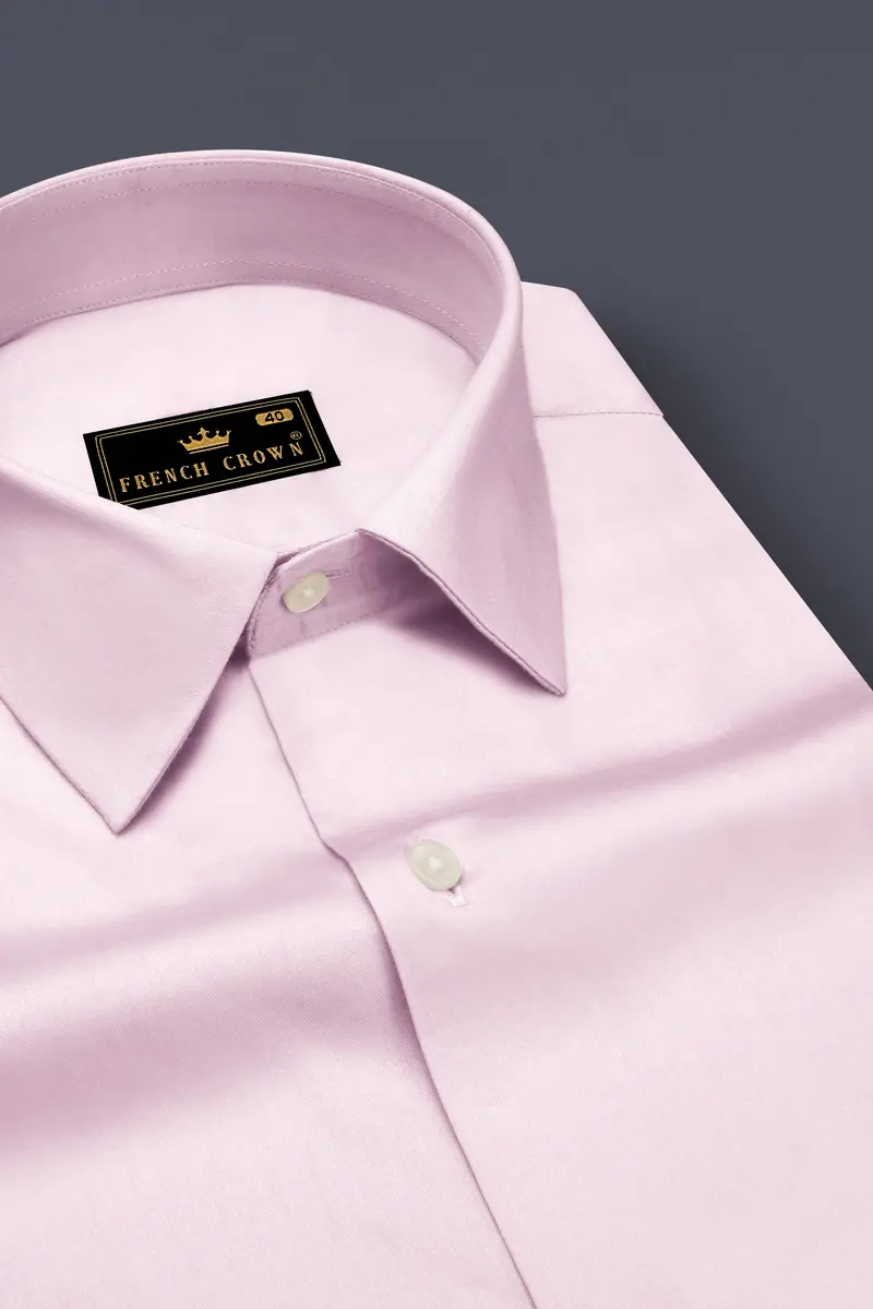 Rose Luxe-Thistle Pink Solid Subtle Sheen Super Soft Premium Cotton Dress Shirt 2