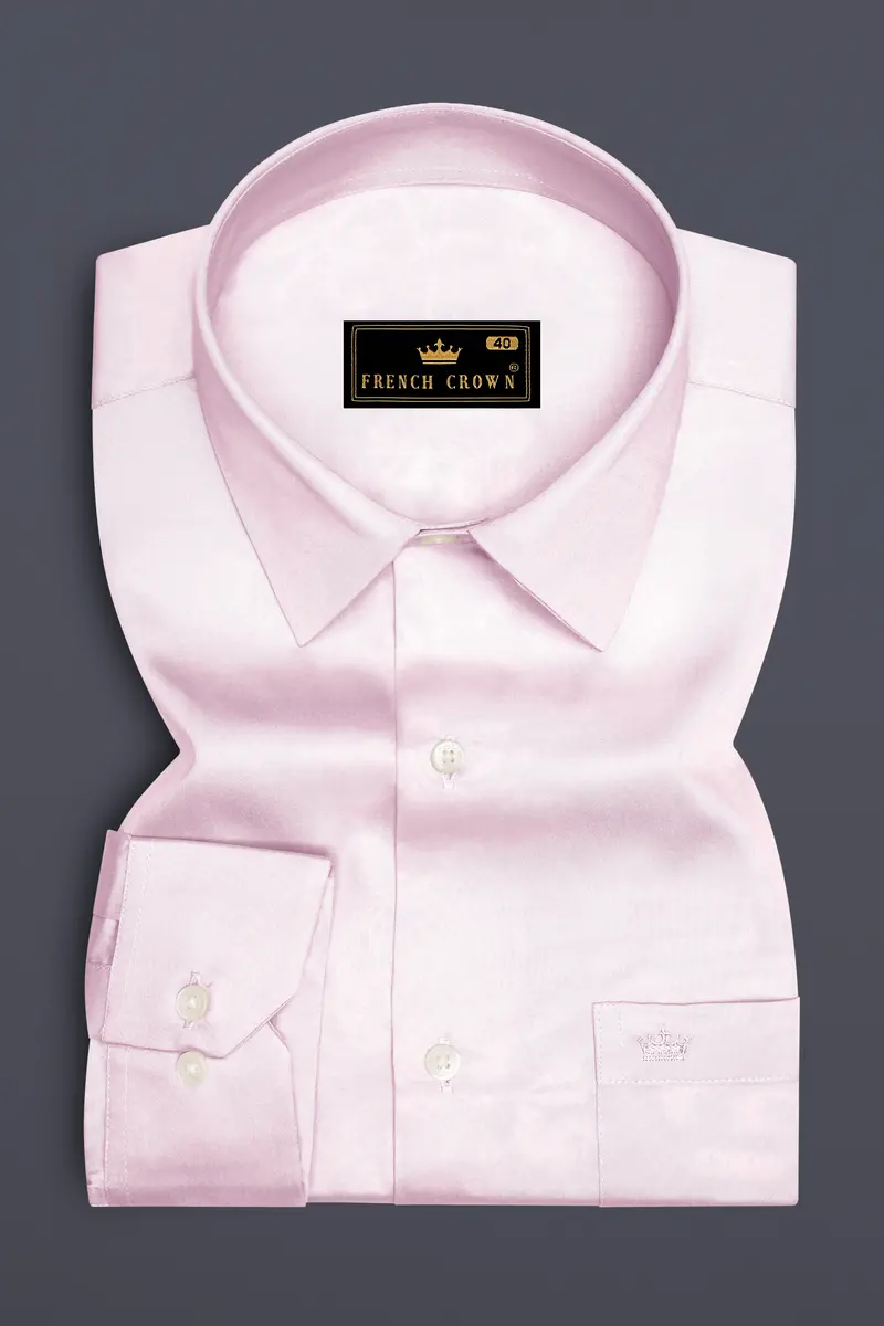 Rose Luxe-Thistle Pink Solid Subtle Sheen Super Soft Premium Cotton Dress Shirt 4